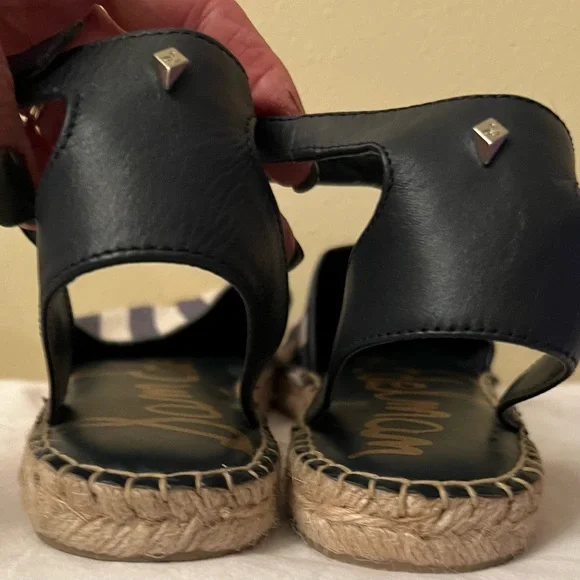 Sam Edelman Vivian Espadrilles, Navy, White, Size 10, EUC - Picture 3 of 8